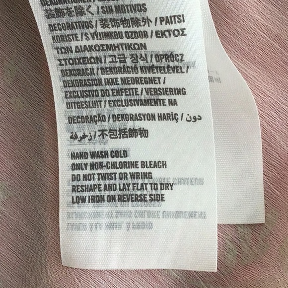 Abercrombie & Fitch boho sheer babydoll puff sleeve gold print blouse sz small. - Picture 9 of 9